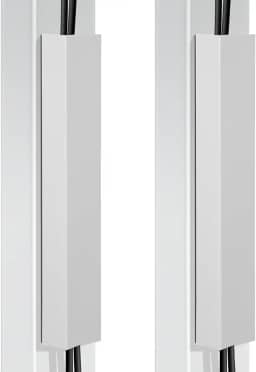 Blulu Pacote com 2 canais magnéticos de aço branco para gerenciamento de cabos de 35,5 cm para debaixo da mesa, cobertura vertical para esconder fios, organizador de cabos, sem broca, organizador de