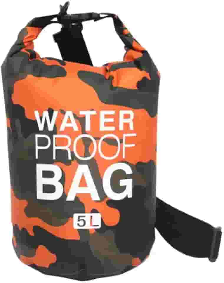 Bolsa Impermeável Laranja, Saco Estanque, Alça Ajustável, Ideal para Esportes