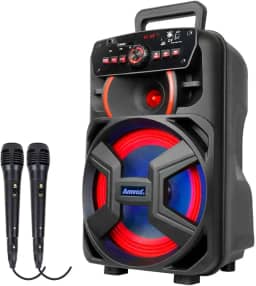 Caixa De Som Portátil BT Amvox ACA 221 Gigante II Com 02 Microfones