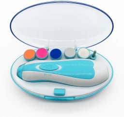 Cortador Aparador Lixa de Unha de Bebê Elétrico com lixas para diversas idades até adulto Seguro Prático Silencioso (Azul)