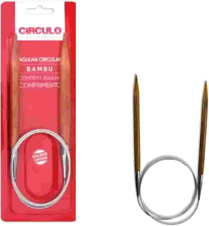 Agulha Circular para Tricô Bambu e Aço 80cm - 3mm - Círculo | Leve, Resistente e Confortável Cabo de Aço Inoxidável Esta Ferramenta É Indispensável Para Criar Peças Com Acabamento Impecável E Sem Emendas