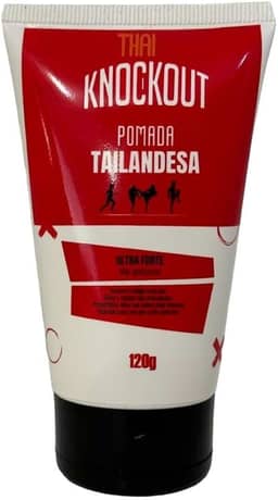 Thai Knockout Pomada Tailandesa Analgésica Ultra Forte para Massagem, Muay Thai e Esportes de Combate, 120g