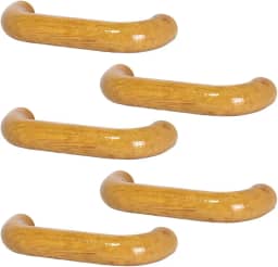 5 Puxador Alça De Madeira Para Gaveta Armário Cozinha Rústica 96mm (Cerejeira)