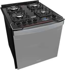 Fogão de Embutir 4 Bocas Preto com Frente Espelhada e Timer Digital Dako Diplomata Grill Style Bivolt