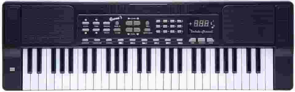 Teclado Musical Queen's de 54 Teclas, para Iniciantes e Intermediários, Preto