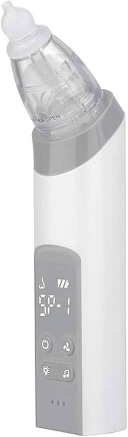 JJone Aspirador nasal para bebê com 3 pontas de silicone e potências de sucção, lanterna embutida e música