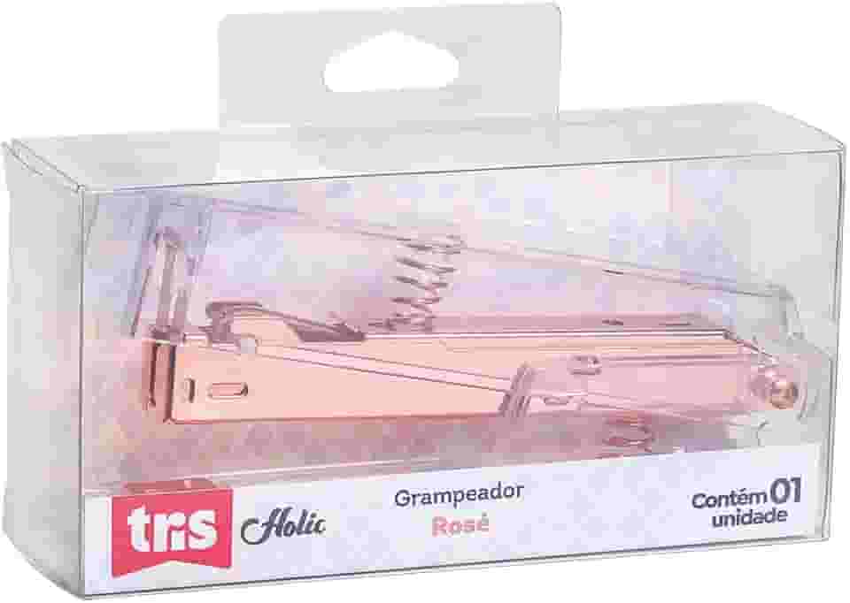 Grampeador Tris Holic Rose 30 Folhas Caixa 1 Unidade