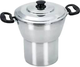 Cuscuzeira média cuscuz n°16 alumínio polido 2,4 litros panela para fazer cuscuz cuscus