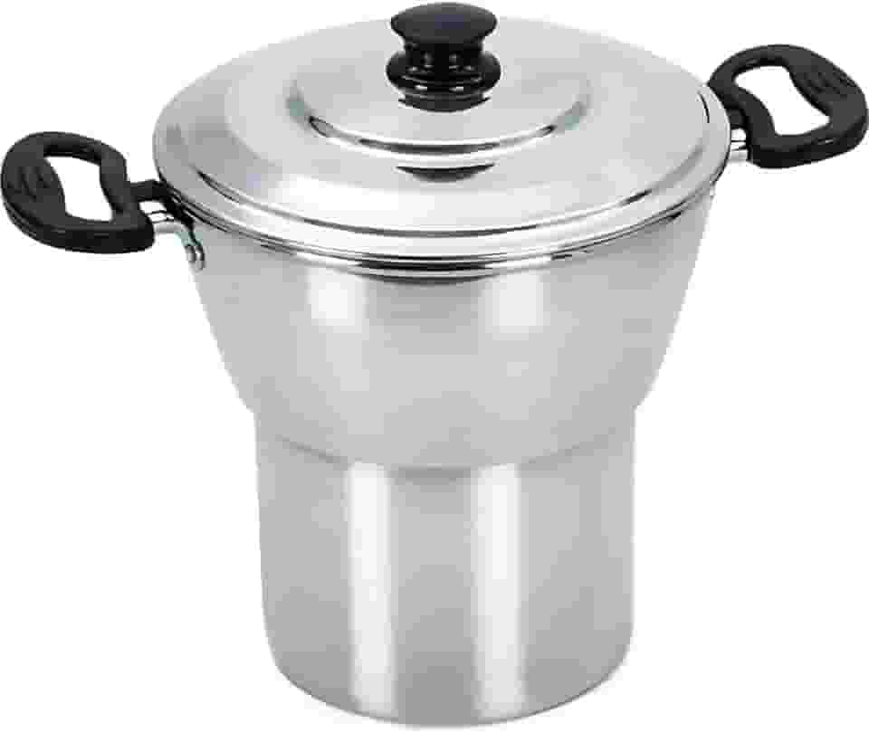 Cuscuzeira média cuscuz n°16 alumínio polido 2,4 litros panela para fazer cuscuz cuscus