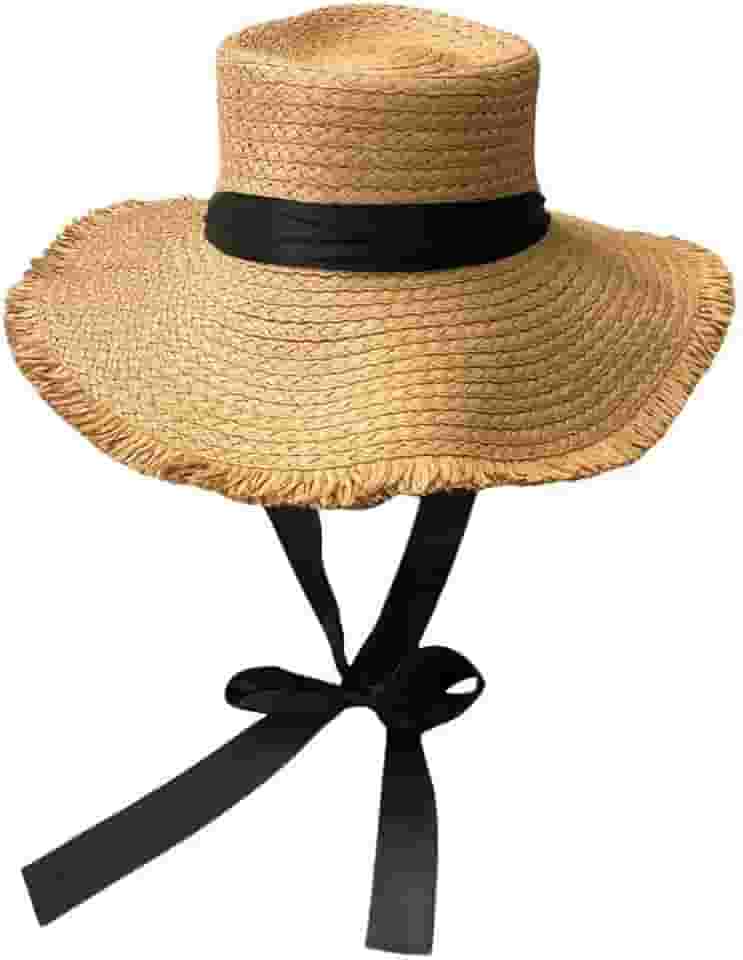 Chapéu Paris Palha Trançada Aba Larga Desfiada