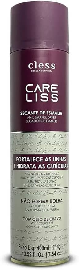 Spray Secante de Esmalte e Fortalecedor de Unhas Care Liss - Rápida Secagem, Brilho e Proteção para Suas Unhas