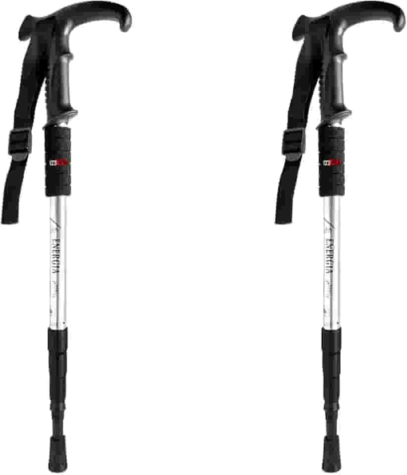 Kit 2 Bastão Bengala Cajado Retrátil Alumínio Caminhada Trekking Altura Regulável Prata