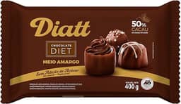 Barra de Chocolate Diet Meio Amargo 500g - Diatt