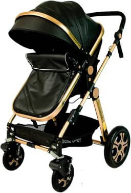 Carrinho de Bebê Premium Club Baby Preto com 4 Rodas e Design Moderno