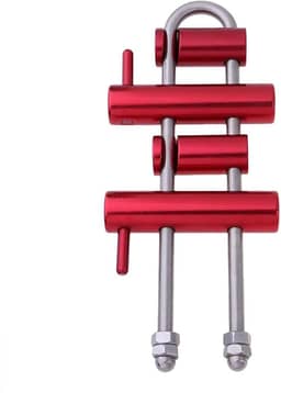 Rack de escalada de alumínio descendente de 4 barras de freio para rapel - Equipamento de arborista de árvore de fricção ajustável - Equipamento descendente de acesso por corda ao ar livre