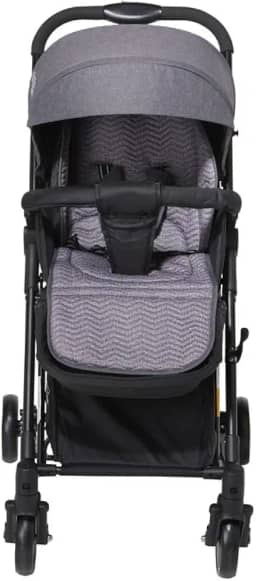 Maxi Baby Carrinho De Bebê Passeio 2 em 1 Vira Balanço Maximo, Cinto 5 Pontos, Assento Reclinável, Capota Retrátil, Cesto Porta Objetos, Rodas Dianteiras 360° (Até 15 Kgs), Preto