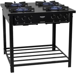 Fogão Industrial 4 Bocas Preto com Tripla Chama Dako Couraçado