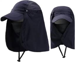 Melhor Boné Gorro Chapéu Pesca Protege Sol Picada Mosquitos Pernilongos Zika Dengue Proteção Cabeça Nuca Rosto Olhos - Cor Preto