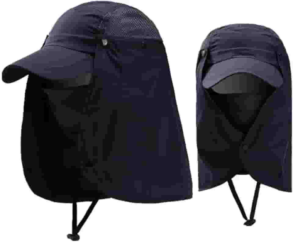 Melhor Boné Gorro Chapéu Pesca Protege Sol Picada Mosquitos Pernilongos Zika Dengue Proteção Cabeça Nuca Rosto Olhos - Cor Preto