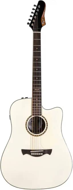 Violão Tagima Folk Cutaway Elétrico Aço Swell Deluxe Olimpic White