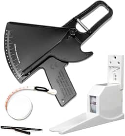 Adipômetro Plicômetro Clínico + Trena corporal + Lápis de marcação + Estadiômetro