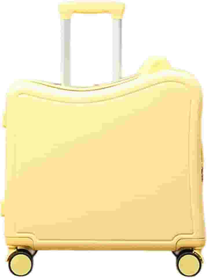 Mala de Viagem para Crianças, Tamanho de Mão, Silenciosa, com Rodas, 20 Polegadas, Carrinho de Bagagem de Viagem, Bagagem para Aviões de Negócios, Men, Amarelo