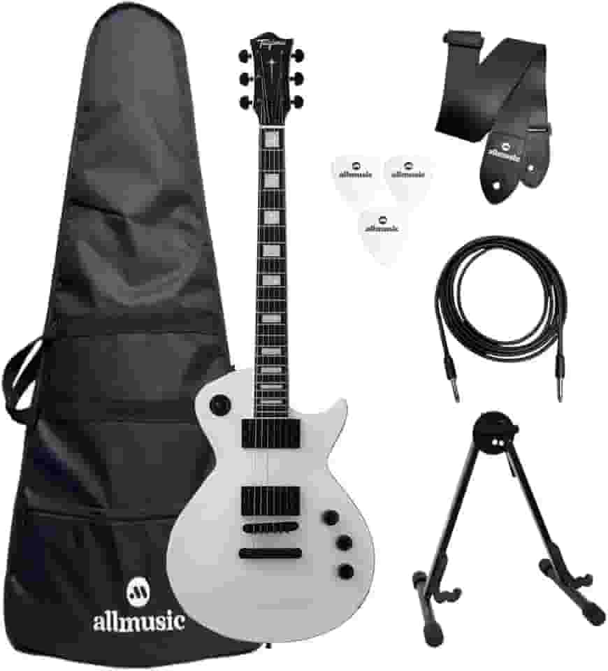 Kit Guitarra Tagima Almach LesPaul White + Capa + Acessórios