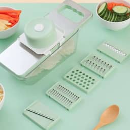 Mandoline Profissional Cozinha Slicer Aço Inox 6 Em 1 Fatiador Cortador Ralador De Legumes Verduras Frutas(Mandoline Profissional)