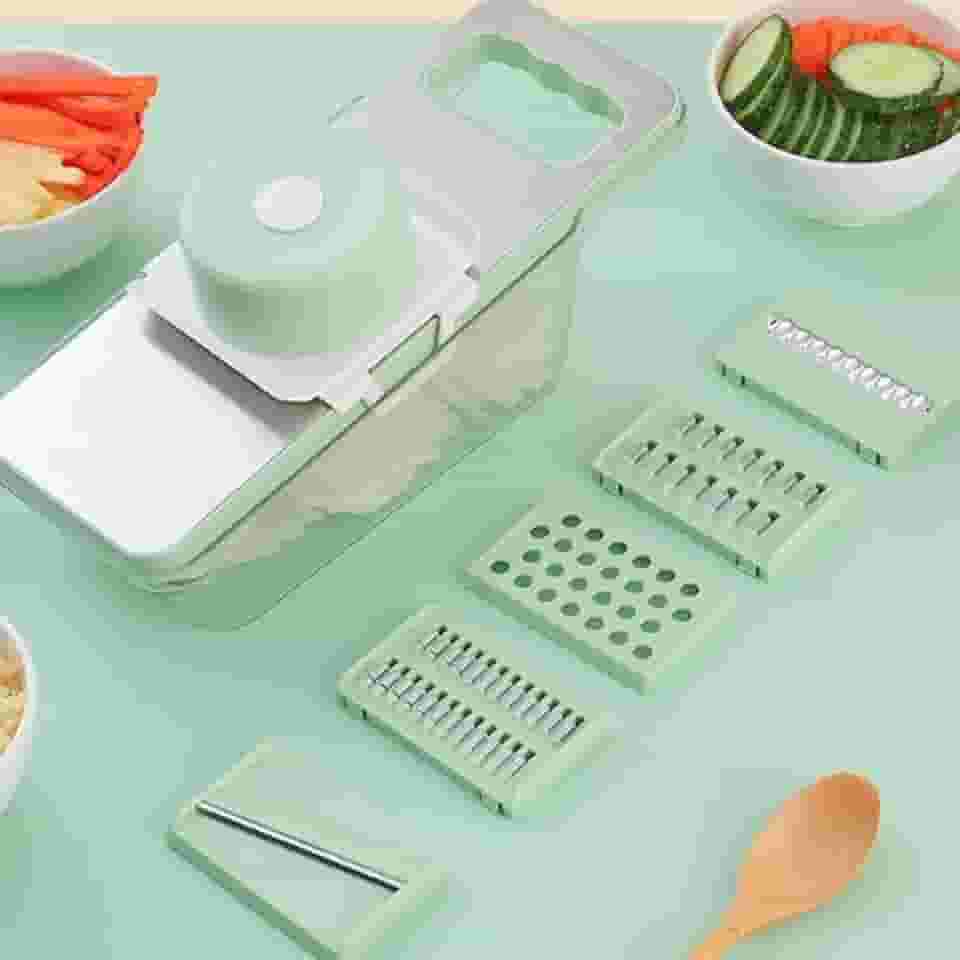Mandoline Profissional Cozinha Slicer Aço Inox 6 Em 1 Fatiador Cortador Ralador De Legumes Verduras Frutas(Mandoline Profissional)