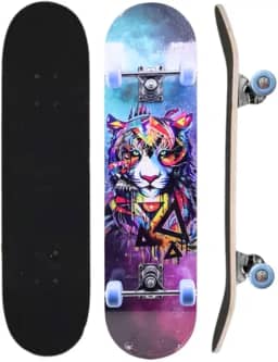 Skate Infantil Montado Com Lixa 7 Lâminas Brinquedo Radical