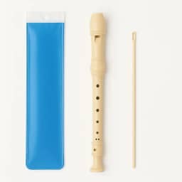 Flauta Doce Soprano Germânica, Resina, Bege, 38 cm x 6 cm x 9 cm, para Musicalização Infantil e Iniciantes, Instrumento Musical Escolar