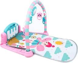 Tapete De Atividades Para Bebê Com Piano Musical E Móbile | Ginásio Infantil Estampa Fada Colorido | Estimula Desenvolvimento Motor E Sensorial