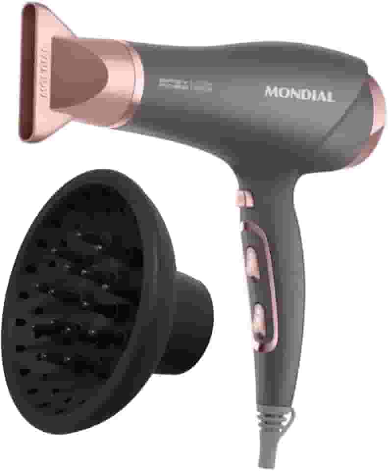 Secador de Cabelo com Difusor Cachos Mondial Grey Rose Keratin SCN-11 2000W - 220v