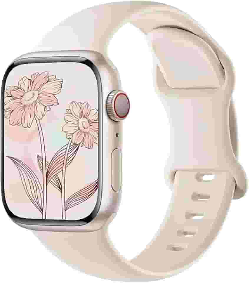 Pulseira esportiva de silicone exclusiva compatível com Apple Watch de 40 mm, 38 mm, 41 mm, 44 mm, 45 mm, 42 mm e 49 mm pulseira macia à prova d'água patentiada xsmart® para iWatch séries SE Ultra 9, 8, 7, 6, 5, 4, 3, 2 e 1