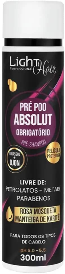 Shampoo Pré Poo com Karité 300ml – Proteção, Hidratação e Antirressecamento Capilar Light Hair