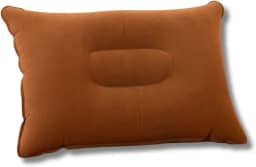 Kit Travesseiro Marron Inflável 50X35cm + Bomba de Ar 17 cm