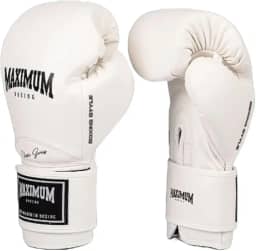 Luva de Boxe Muay Thai Kickboxing Maximum New Classic White