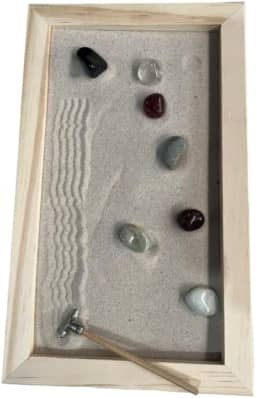 Jardim Zen Japonês Feng Shui Madeira Meditação Yoga 15x25cm