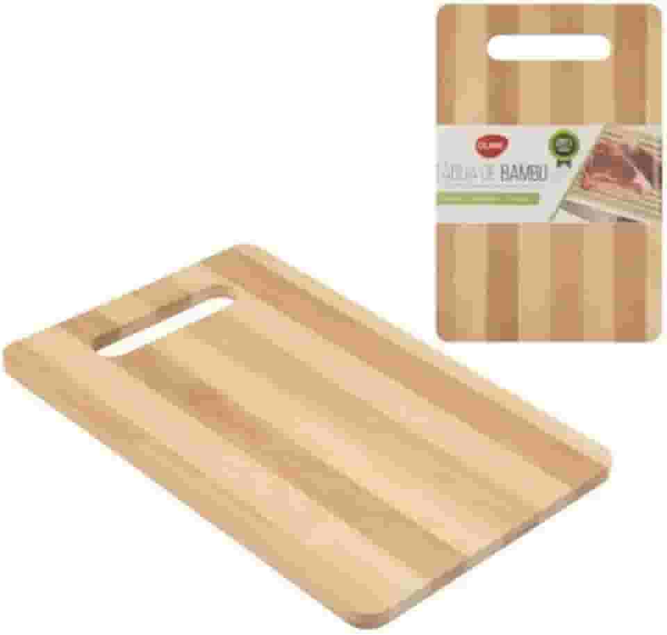 Tábua de Corte de Bambu com Alça | Multiuso | Tamanho Ideal para uso diário | Legumes | Vegetais | Queijos | Carnes | Frutas | Produto Premium
