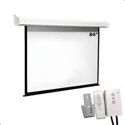 Tela De Projeção Elétrica 84pol Retratil C/Controle Remoto Automação Alexa Premium 110v