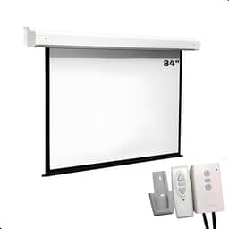 Tela De Projeção Elétrica 84pol Retratil C/Controle Remoto Automação Alexa Premium 110v