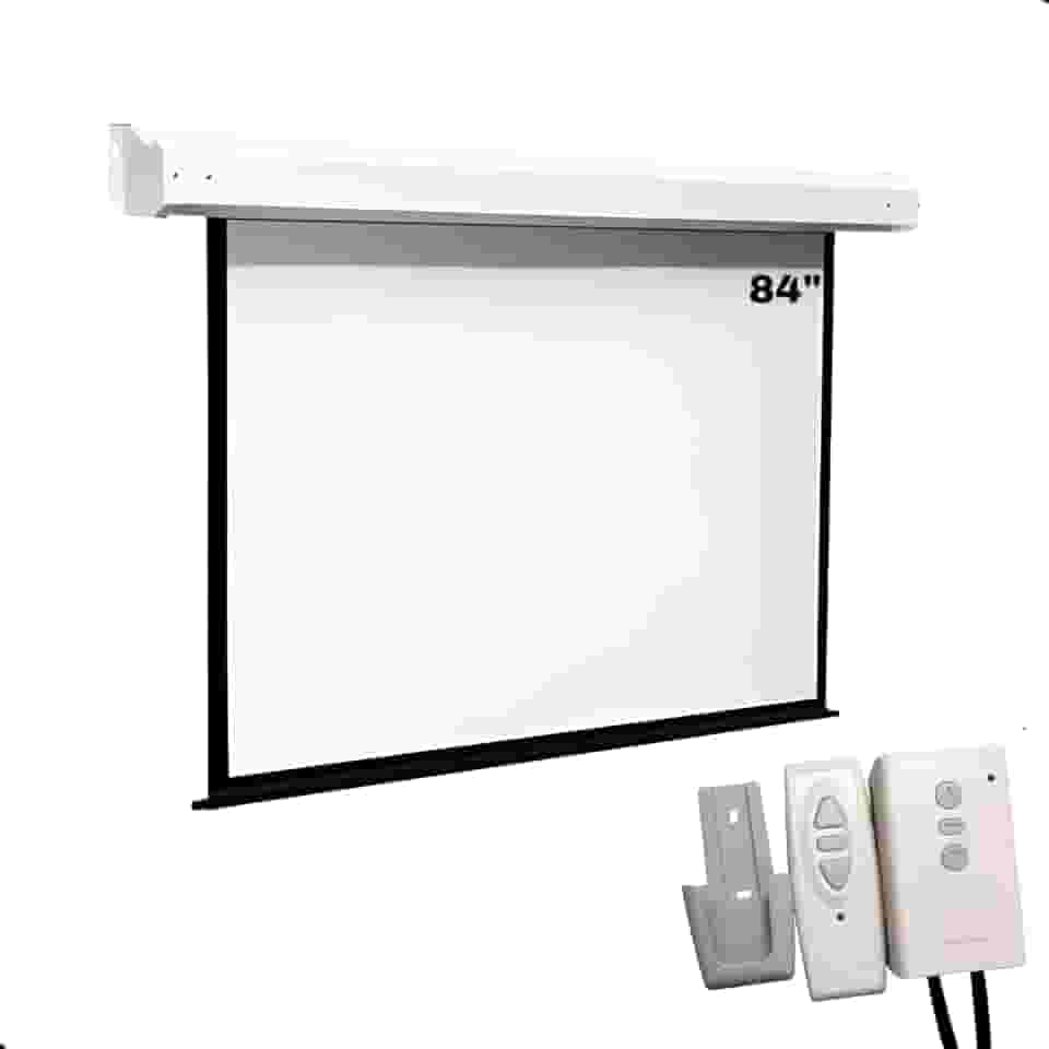 Tela De Projeção Elétrica 84pol Retratil C/Controle Remoto Automação Alexa Premium 110v