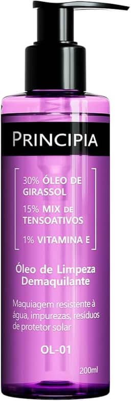 PRINCIPIA, Óleo de Limpeza Demaquilante Facial 30% Óleo de Girassol + 1% Vitamina E OL-01 200 ml