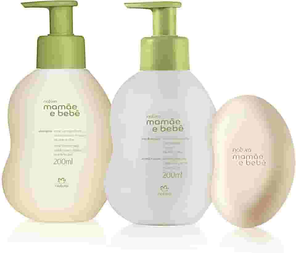 Conjunto Natura Mamãe e Bebê Tradicional - Ritual de Banho Cuidados Iniciais Shampoo + Condicionador + Sabonete