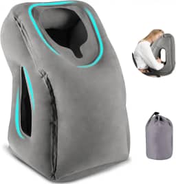 Almofada de Pescoço, Travesseiro de Viagem, Travesseiro de Pescoço, Travesseiro Viagem, Almofada Inflável Dobrável Portátil Avião Suporte Encosto Descanso Pescoço Apoio