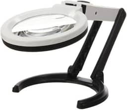 Lupa De Mesa Bancada 10 Leds Lente 120mm pilhas e bivolt CBR03549 - Commerce Brasil