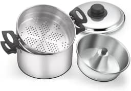 Panela 3 Em 1 Banho Maria Forma Pudim Vapor Polido N20