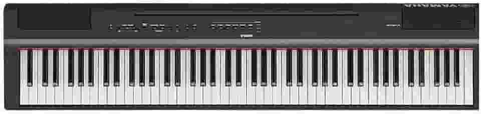 YAMAHA Piano digital de ação ponderada com 88 teclas P125 com fonte de alimentação e pedal de sustentação, preto