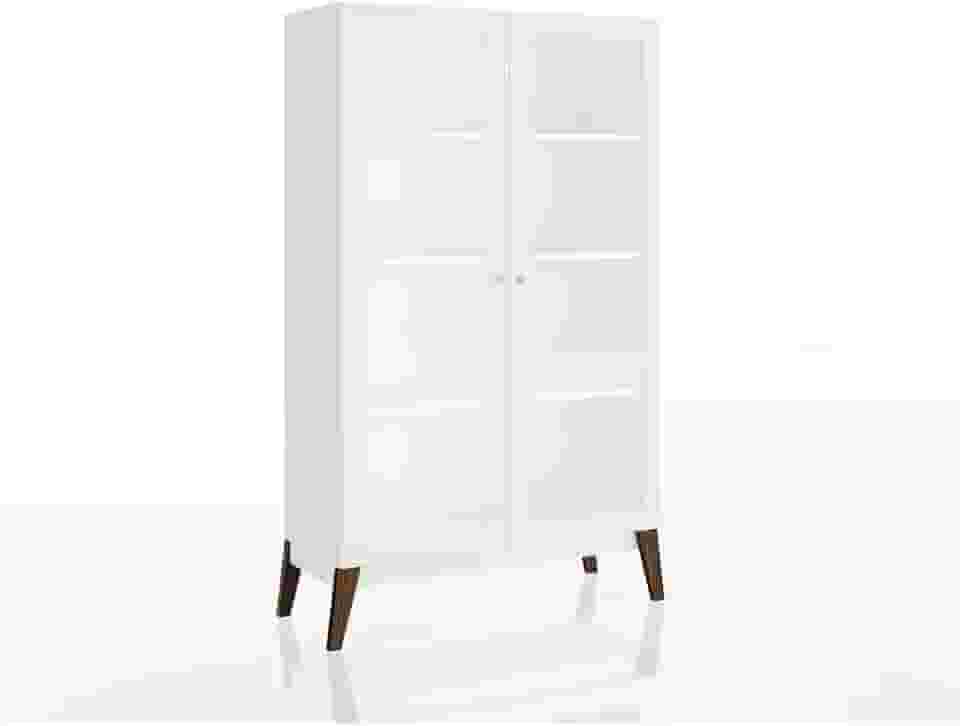 Cristaleira 2 portas de Vidro 0808 Genial Flex - Branco Brilho