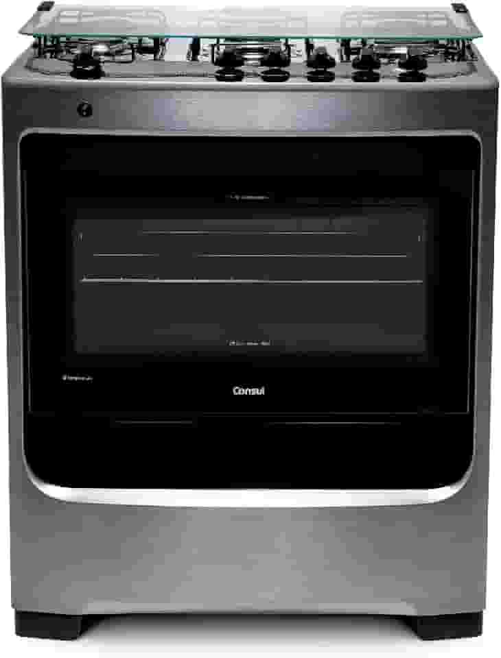 Fogão Consul 5 bocas cor Inox com botões removíveis - CFS5NAR BIVOLT